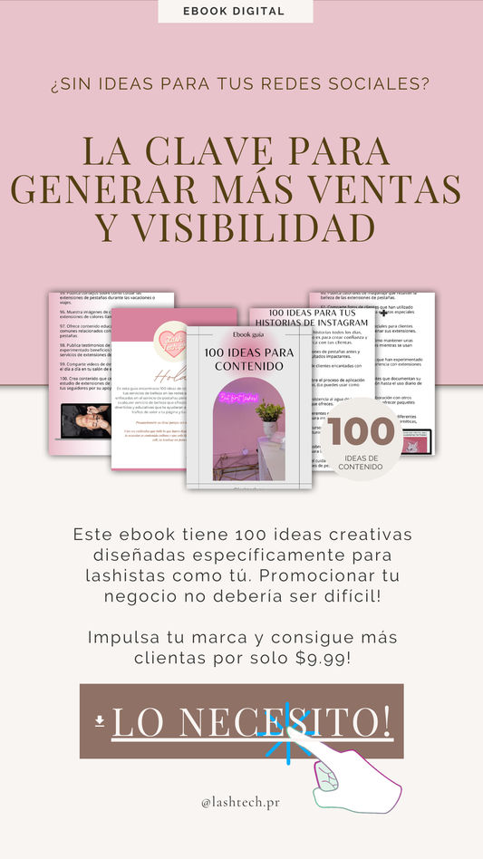 100 Ideas de Contenido para Lashistas