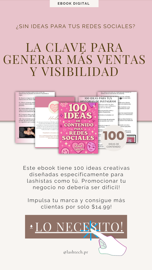 100 Ideas de Contenido para Lashistas